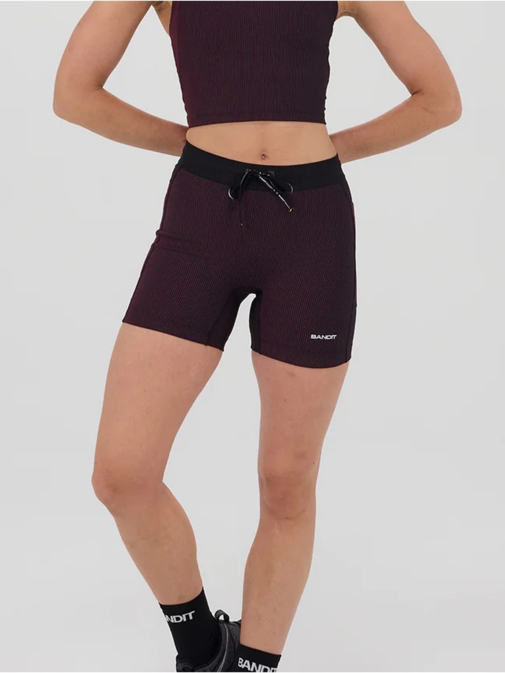 STRIPED CADENCE™ 5" COMPRESSION - BLACK / FIG